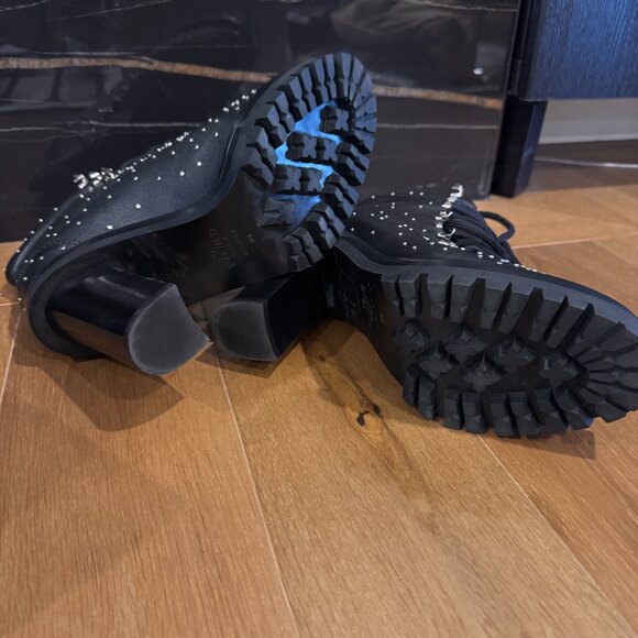 Leather biker boots Valentino Garavani - 38 1/2 Worn Once - Picture 5 of 7